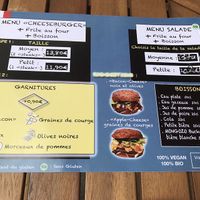 Menu at VeganBioBurger in Paris