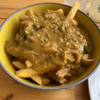 Curry Loaded Chips   at Pyramid Vegan Cafe & Bakery in Glastonbury