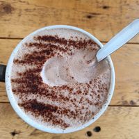 Hot chocolate at Pyramid Vegan Cafe & Bakery in Glastonbury