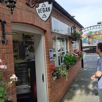 Outside at Pyramid Vegan Cafe & Bakery in Glastonbury