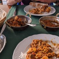 Roti, rice, Aloo Gobi, Dahl Tarka ... Delicious!! at Ashoka Indian Tandoori Restaurante in Lagos