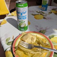 Breakfast sweet corn tamale, get some to go. One is a full breakfast for me. at Fernanda's Salvadorian in Cathedral City