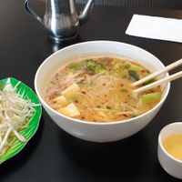 Spicy veggie pho (vegan) at Pho Holiday in Coquitlam