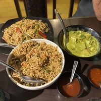 Curry, Rice and noodles  at Flower Drum in Chennai
