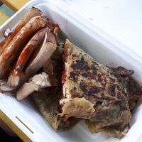 Enchiladas and sweet potatoes at Lion's Share Cafe in Bridgetown