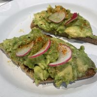 Avocado toast. Staff confirmed vegetarian.  at HKG - Beef & Liberty Burgers - T1 in Outlying Islands