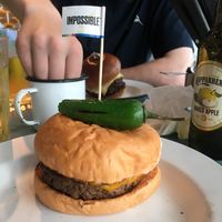 Not a good photo as I started eating haha but this impossible burger was 10/10. Probably one of the best vegan burgers I’ve ever had.  at HKG - Beef & Liberty Burgers - T1 in Outlying Islands