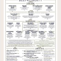 Hopefully you can zoom in but you will see the vegetarian/vegan options represented with a (V) or (VG) for vegan. Can request vegan bun and vegan cheese at HKG - Beef & Liberty Burgers - T1 in Outlying Islands