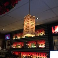 Ethiopian characters lamp shield  at Selam Vegan Restaurant in Toronto