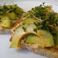 Avocado & houmous on toast at Bijou B&B in Weston-super-mare