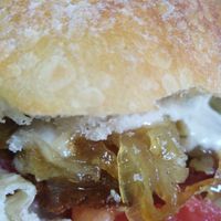 My Sandwich caramel with sweet onions at Indian Stone in Coyhaique