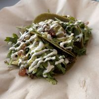 Ridiculously small tacos  at Lindiana's Southern Vegan Kitchen - Maybe closed in Houston