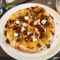 Ciabatta, pumpkin cream, mushrooms and sun dried tomatoes  at Bahía Verde in Tenerife