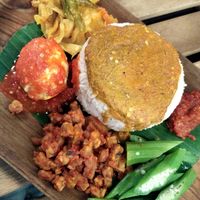 The Nasi Padang Basic ($6.2) from Double Durian ... 
Affordable pricing. Very generous serving of rice and I needed help to finish my rice! Prefer to have a little more veggie. at Double Durian - Lavender in Central Singapore