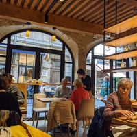 Ambience. The servers somehow be new to put their mask over their noses at my table, not for everyone though. at Culina Hortus in Lyon