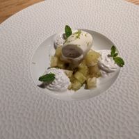 Incredible pineapple mint dessert at Culina Hortus in Lyon