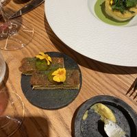 Egg yolk and homemade corn bread  at Culina Hortus in Lyon
