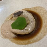 Truffle raviole with truffle flacks   at Culina Hortus in Lyon