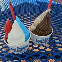Cherry, lemon, blue raspberry & peanut butter,oreo at The Lighthouse Strollo's in Long Branch