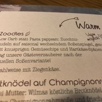 Menu  at Wilma Wunder in Dresden