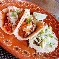 Mix of tacos at Charly's Vegan Tacos in Miami