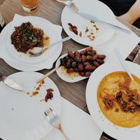 Melitzanosalata, olives, fava at Kafeneon in Vienna