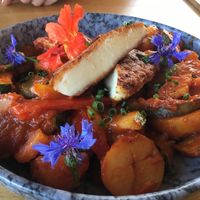 potato pan with halloumi (vegan option)  at Heckers in Grundau