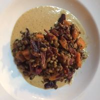 Vegan Curry and mung bean  at Elements in Vancouver