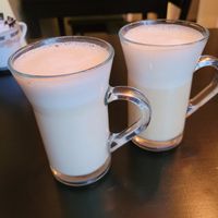 Vegan white hot Choc and horlicks at The Herb Garden in Buxton