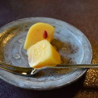 Perfect persimmon is the close to a wonderful meal at Hachinoki in Kamakura