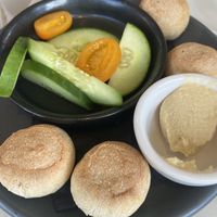 Dough balls with hummus (children's dish)  at Pizza Express in Newark
