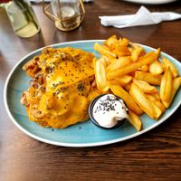 Mushroom & cheese schnitzel at Apple & Eve in Hamburg