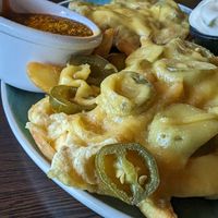 Chili (jalapeno) cheese fries at Apple & Eve in Hamburg