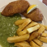 Quorn Fish Chips and Mushy Peas at The Rowan Tree in Armadale