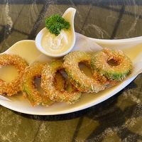 Avocado rings yummy at The Vegan Table in Phuket