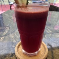 fresh juice (beetroot, carrot, ginger and apple)  at The Vegan Table in Phuket