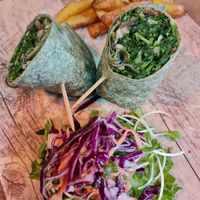 Spinach & Mushroom wrap at The Vegan Table in Phuket
