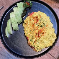 Scrambled tofu in sourdough   at The Vegan Table in Phuket