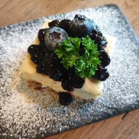 Cheeze cake with blueberries at The Vegan Table in Phuket