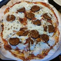 Pizza with Peperoni at The Vegan Table in Phuket