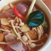 Tom yum soup at The Vegan Table in Phuket