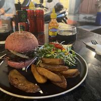 Mushroom oat burger   at The Vegan Table in Phuket