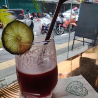 Beetroot, ginger and carrot juice at The Vegan Table in Phuket