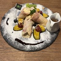 Vegan banana pancakes  at The Vegan Table in Phuket