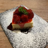 Cheesecake with strawberry  at The Vegan Table in Phuket