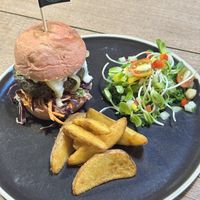 spicy mushroom oat burger (not spicy)   at The Vegan Table in Phuket