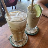 Coconut coffee OH MY  at The Vegan Table in Phuket