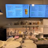 Wall menu at Harper's Juice & Coffee in Buenos Aires