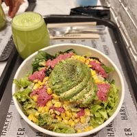 The 'vegan salad' & lemonade (very lemony, no sugar at all) at Harper's Juice & Coffee in Buenos Aires