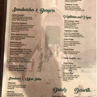 Back of the menu at Odeh's Mediterranean Restaurant in Elko